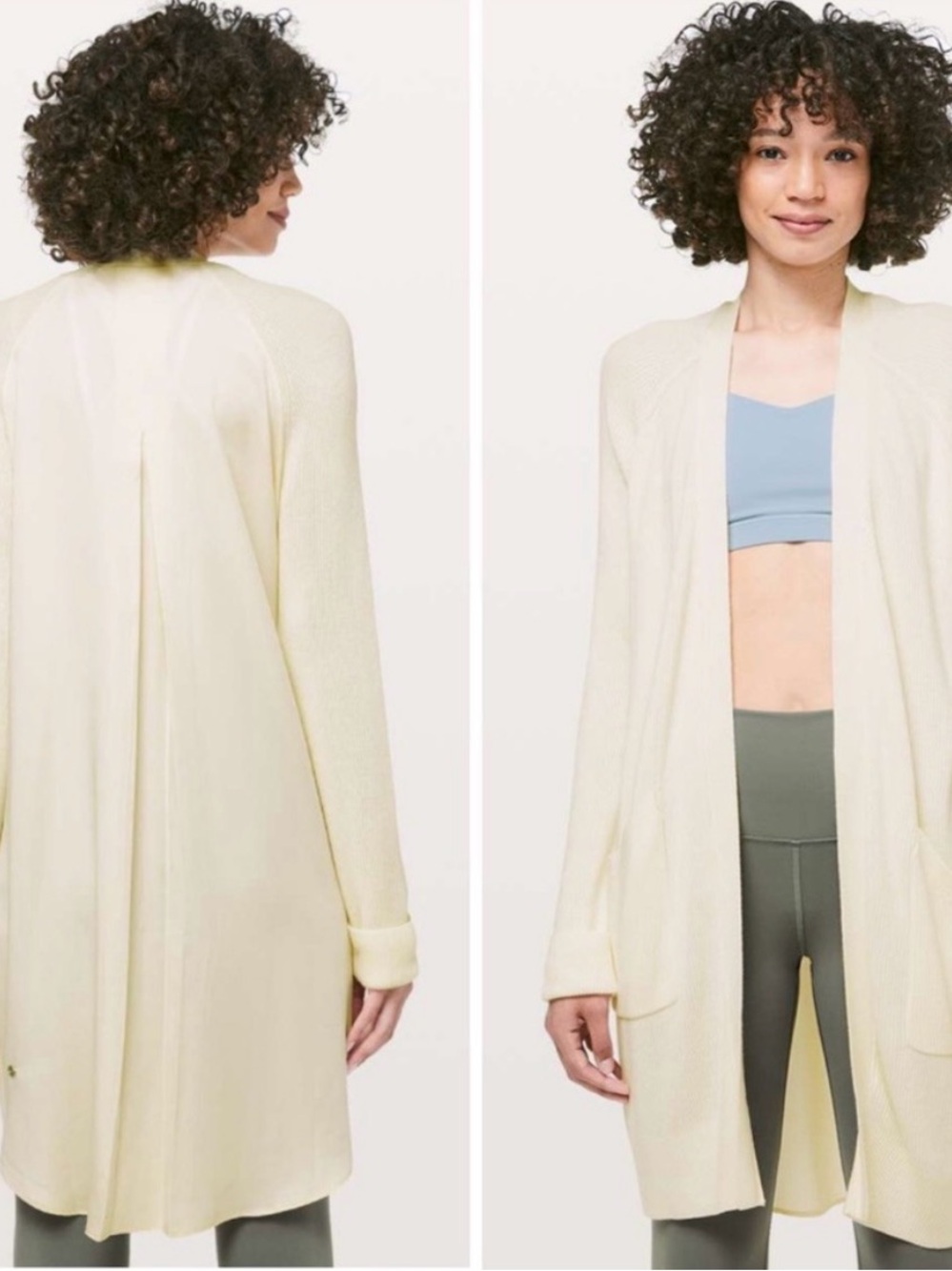 Lululemon Still At Ease Cream Wrap Cardigan Cashmere Blend Size 0